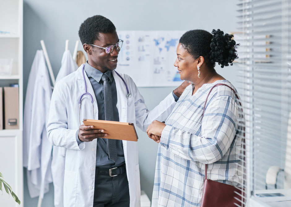 Doctor talking to patient